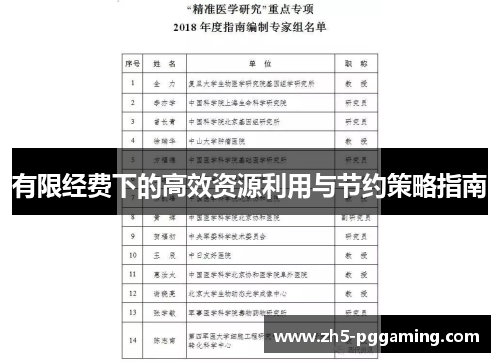 有限经费下的高效资源利用与节约策略指南